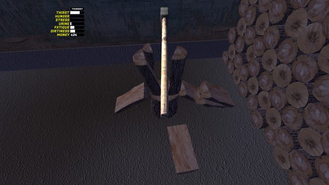 Do załadowania drewna będziesz potrzebować stojącej obok przyczepy - Zarabianie pieniędzy w My Summer Car - My Summer Car - poradnik do gry