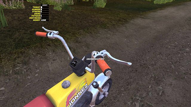 Mały przycisk na kierownicy wyłącza silnik. - Motorower Jonnez ES | Pojazdy w My Summer Car - My Summer Car - poradnik do gry