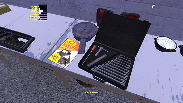Otwórz je klawiszem F i wyjmij śrubokręt Screwdriver. - Samochód Ruscko | Pojazdy w My Summer Car - My Summer Car - poradnik do gry