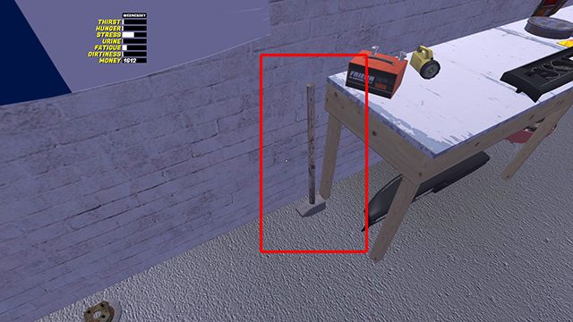 Jeśli przy okazji będziesz chciał zdobyć koła, weź młot Sledgehammer. - Samochód Ruscko | Pojazdy w My Summer Car - My Summer Car - poradnik do gry