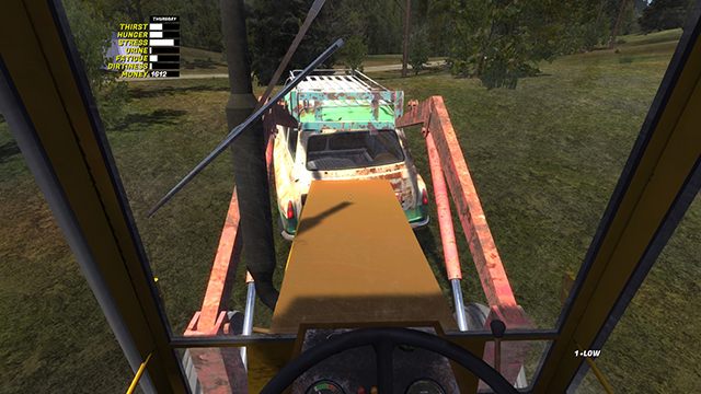 Wysiądź i na wszelki wypadek podepnij z powrotem linę holowniczą - od tyłu samochodu, do przodu traktora - Samochód Ruscko | Pojazdy w My Summer Car - My Summer Car - poradnik do gry