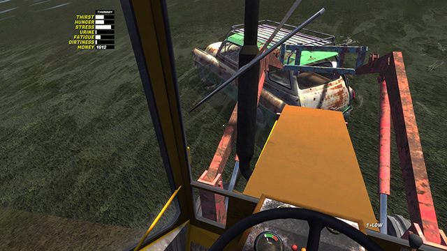 Po wyznaczonym czasie wrzuć wsteczny (klawisz B aż do symbolu R) i wyciągnij samochód z wody - Samochód Ruscko | Pojazdy w My Summer Car - My Summer Car - poradnik do gry