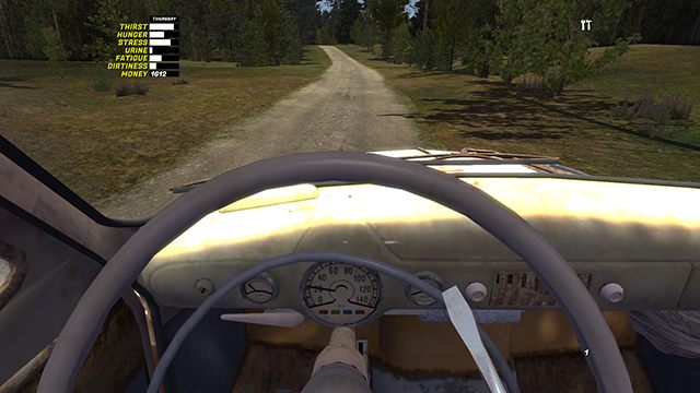 Wyjeżdżając z posiadłości, skręć z lewo w kierunku miasteczka - masz bardzo mało paliwa, by dotrzeć do stacji benzynowej - Samochód Ruscko | Pojazdy w My Summer Car - My Summer Car - poradnik do gry