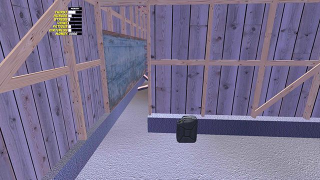 W kącie wiaty znajdziesz kanister do paliwa diesel. Zabierz go i woź ze sobą. Napełnij na stacji przy pierwszej okazji. - Traktor Kekmet | Pojazdy w My Summer Car - My Summer Car - poradnik do gry