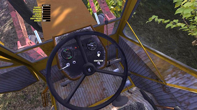 Przytrzymaj lewym przyciskiem myszy guzik IGNITION, by odpalić silnik. - Traktor Kekmet | Pojazdy w My Summer Car - My Summer Car - poradnik do gry