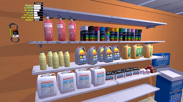 Resztę niezbędnych komponentów znajdziesz w sklepiku w miasteczku (rozdział: Wyprawa do sklepu) - Budowa samochodu Satsuma w My Summer Car - podstawy - My Summer Car - poradnik do gry