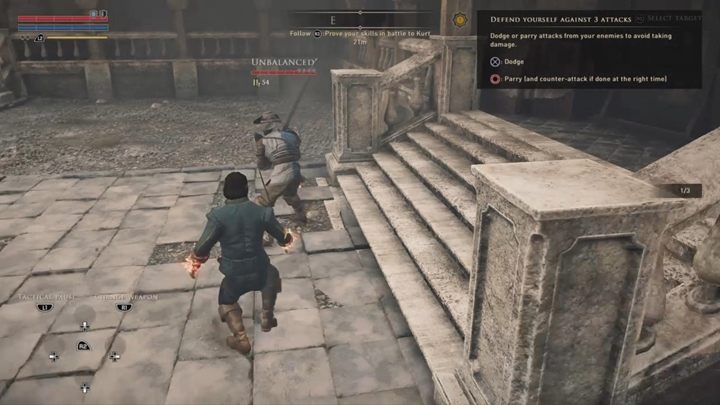 Idź zgodnie ze wskazaniem swojego kompasu, a dotrzesz do Kurta, który zechce przetestować twoje umiejętności bojowe - GreedFall: Wielka Wyprawa - solucja, opis przejścia - GreedFall - poradnik do gry