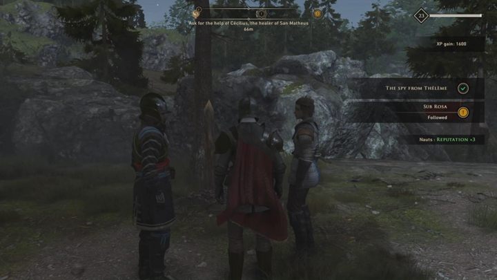 Za wykonanie zadania otrzymasz 1400 XP, 3 reputacji z Nautami i rozpoczniesz misje Sub Rosa - GreedFall: Szpieg z Theleme - solucja, opis przejścia - GreedFall - poradnik do gry