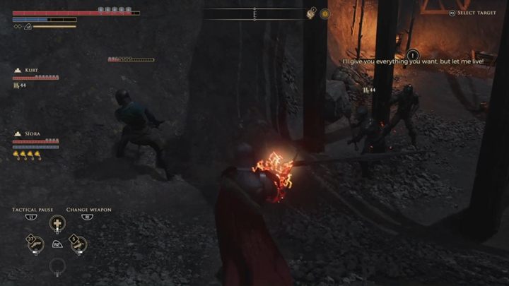 Idź teraz we wskazane miejsce i schowaj się za drewnianym płotem - GreedFall: Kontrabanda - solucja, opis przejścia - GreedFall - poradnik do gry