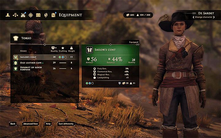 Pozostałych elementów wyposażenia nie możesz całkowicie zdjąć i u dołu ekranu nie będzie widoczny stosowny przycisk wyjęcia przedmiotu ze slotu - GreedFall: Ekwipunek - jak zdjąć? - GreedFall - poradnik do gry