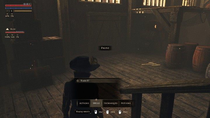 W trakcie aktywnej pauzy możesz zobaczyć stan swojego bohatera oraz jego tworzysz - GreedFall: Towarzysze - czy mogą zginąć? - GreedFall - poradnik do gry