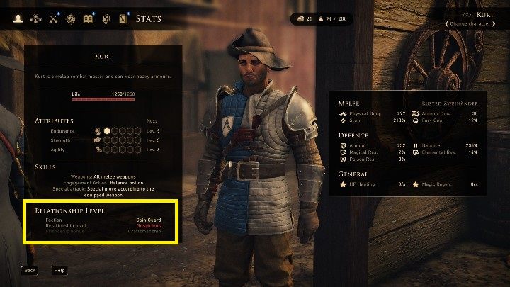 Aby sprawdzić relacje z towarzyszami musisz po prostu wejść w daną postać - GreedFall: Zarządzanie drużyną - GreedFall - poradnik do gry