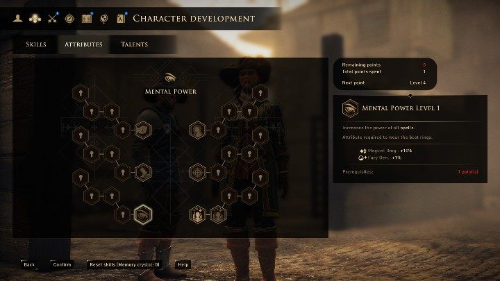 Siła psychiczna zapewni Ci zwiększenie mocy wszystkich zaklęć oraz szybszą regenerację furii - GreedFall: Najlepsze buildy - Bojowy mag - GreedFall - poradnik do gry