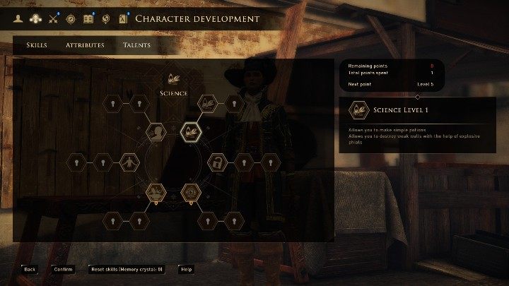 Jednym z talentów, który ułatwi Ci rozwijanie postaci jest nauka - GreedFall: Najlepsze buildy - Strzelec wyborowy - GreedFall - poradnik do gry