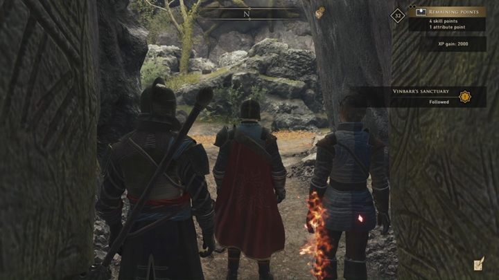 Czeka cię teraz spory spacer - musisz uważać na pułapki kobiety, jednak po pewnym czasie znajdziesz przejście w górach - GreedFall: Śladem wielkiego króla - solucja, opis przejścia - GreedFall - poradnik do gry