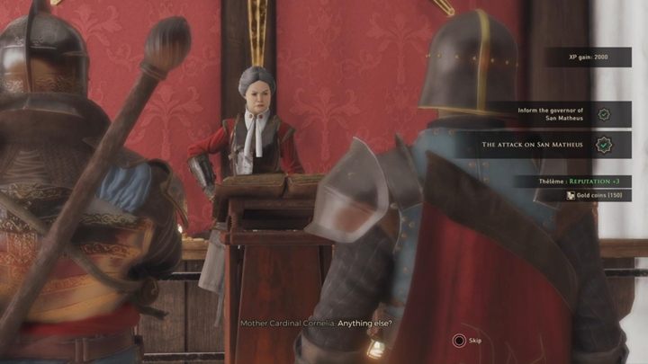 Po walce, wróć do gubernatora San Matheus i pomów z Matką Kardynaliną - GreedFall: Atak na San Matheus - solucja, opis przejścia - GreedFall - poradnik do gry