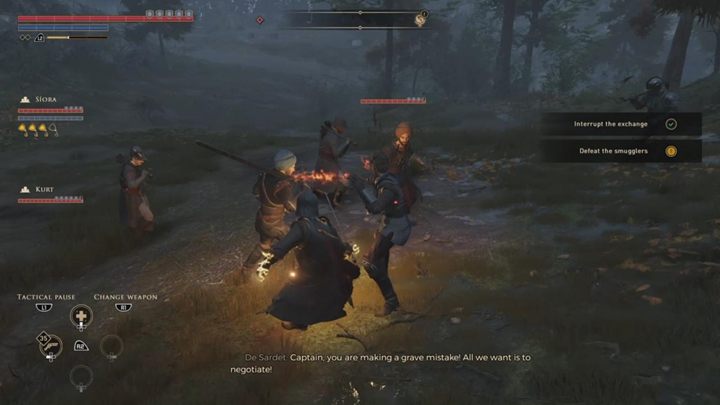 Będziesz musiał pokonać przemytników i pomów z kapitanem - GreedFall: Znajdź Królową Bladnid - solucja, opis przejścia - GreedFall - poradnik do gry