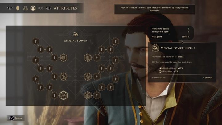 Następnie musisz wybrać początkowy atrybut dla bohatera - GreedFall: Tworzenie postaci i wybór klasy - GreedFall - poradnik do gry