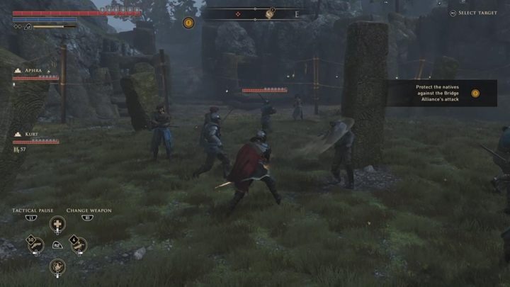 Po wstawce, pojawi się spora grupka wojowników Sojuszu Mostu - GreedFall: Rytuał Tworzenia Więzi - solucja, opis przejścia - GreedFall - poradnik do gry