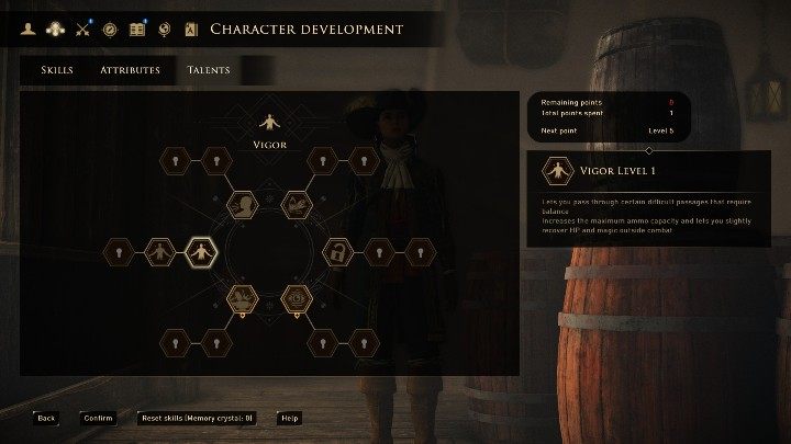 Talent ten zapewnia Ci większą ilość amunicji, punktów zdrowia, many oraz sprawność bohatera - GreedFall: Talenty - GreedFall - poradnik do gry