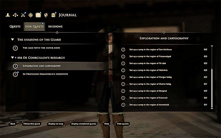 Poboczny quest Eksploracja i kartografia (Exploration and Cartography) pozwoli ci śledzić aktualne postępy i dowiedzieć się ile ognisk znajduje się w każdym z regionów świata gry - GreedFall: Trofea - lista - GreedFall - poradnik do gry