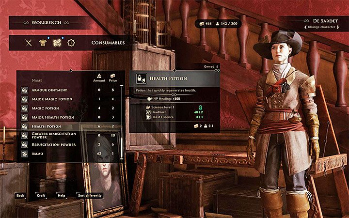 Do tworzenia związków chemicznych możesz domyślnie przystąpić po dotarciu do stołu rzemieślniczego i przejściu do zakładki z przedmiotami jednorazowego użytku (Consumables) - GreedFall: Trofea - lista - GreedFall - poradnik do gry