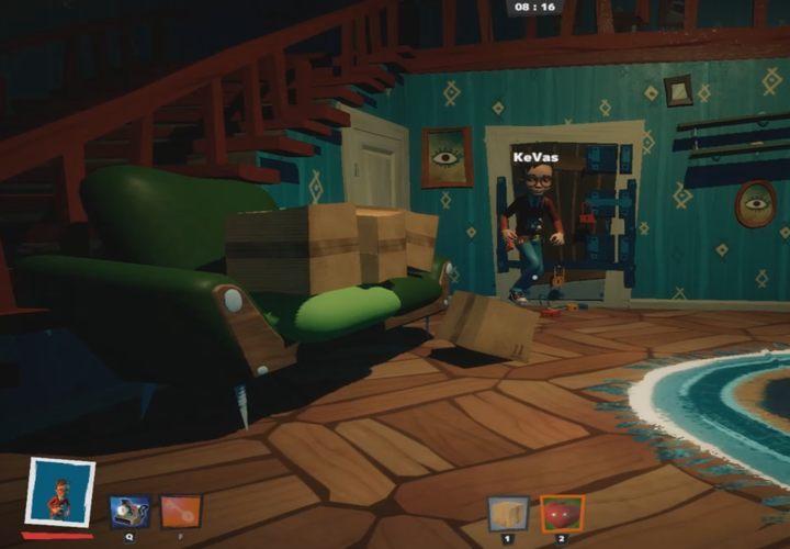 W tym wypadku - sąsiad został przebrany za detektywa (spójrz w lewy dolny róg - gracz również jest detektywem) - Identyfikacja sąsiada - Secret Neighbor - poradnik do gry