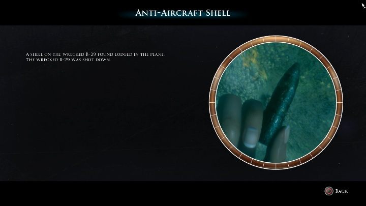 We wraku znajdziesz pocisk wbity w prawą część wraku - Sekrety w The Dark Pictures Man of Medan - The Dark Pictures Man of Medan - poradnik do gry