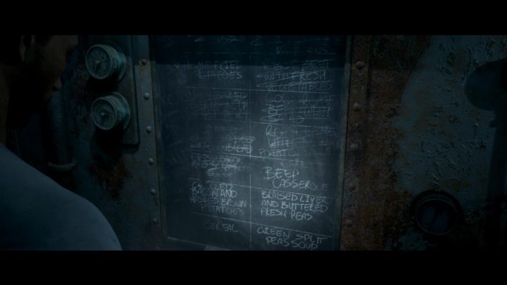 Ten sekret to tablica, na której notowano listę posiłków dla żołnierzy - Sekrety w The Dark Pictures Man of Medan - The Dark Pictures Man of Medan - poradnik do gry