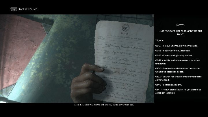 W pomieszczeniu z radiem jest biurko, na którym leży notatka - Sekrety w The Dark Pictures Man of Medan - The Dark Pictures Man of Medan - poradnik do gry