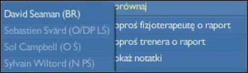 Wybieracie je i efektem jest ekran porównawczy - Profil piłkarza (2) | Gra w CM | Championship Manager 4 - Championship Manager 4 - poradnik do gry