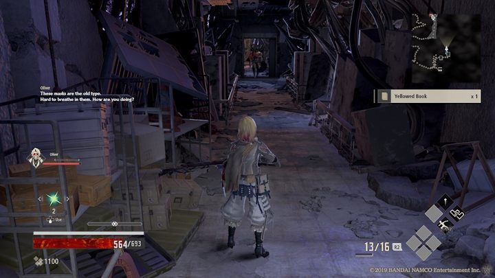 Na końcu ciasnego korytarza zobaczysz przeciwnika z tarczą - Ruined City Underground cz.1 | Solucja Code Vein - Code Vein - poradnik do gry