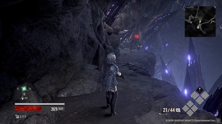 Po prawej stronie od Mistle, schodząc ścieżką w dół, znajduje się wielki przeciwnik z Rotten Mistle na głowie - Natural Cavern | Solucja Code Vein - Code Vein - poradnik do gry