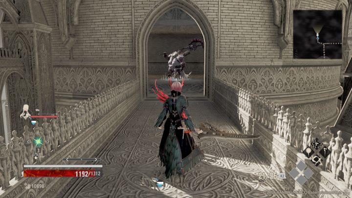 Skręć w prawo, zobaczysz tam dosyć wytrzymałego przeciwnik, zachodzenie od tyłu i wykonywanie backstabu jest bardzo pomocne - Cathedral of the Sacred Blood | Solucja Code Vein - Code Vein - poradnik do gry