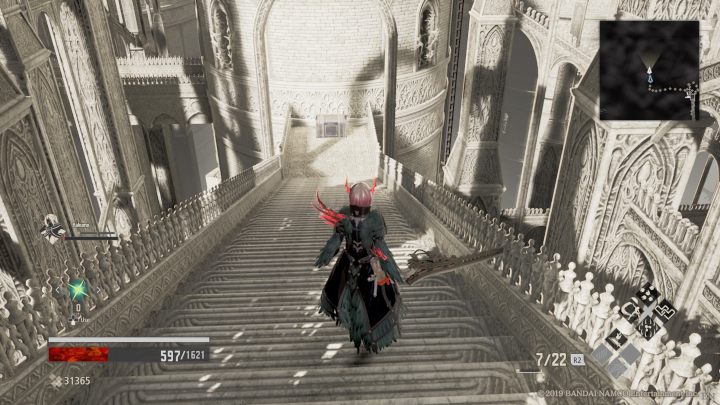Po prawej stronie znajdziesz skrzynie, w której zdobędziesz Impulse Anchor +4 - Cathedral of the Sacred Blood | Solucja Code Vein - Code Vein - poradnik do gry