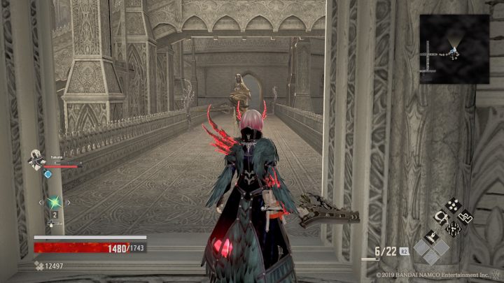 Zanim jednak zaczniesz wchodzić po drabinie, skręć w prawo, aby pokonać przeciwnika z tarczą - Outlook Tower | Solucja Code Vein - Code Vein - poradnik do gry