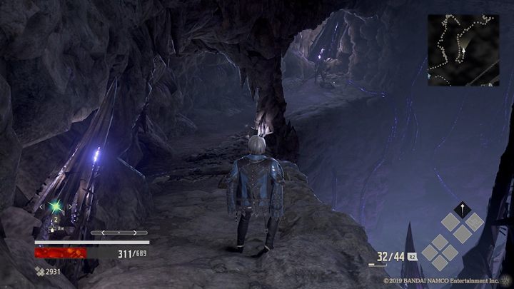 Przy trupie jest jeszcze ścieżka w dół, w której zmierzysz się z jednym przeciwnikiem The Lost, oraz dwoma galaretowatymi przeciwnikami, które znowu są umieszczone na suficie - Ruined City Underground cz.2 | Solucja Code Vein - Code Vein - poradnik do gry