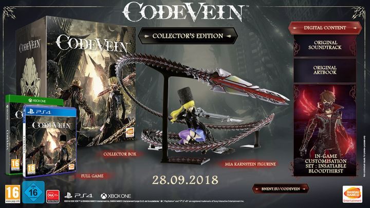 Collectors Edition oprócz podstawowej wersji gry zawiera - Code Vein - poradnik do gry