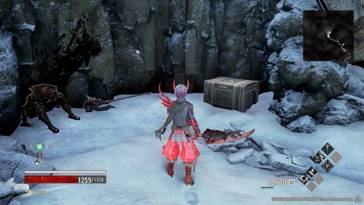 Kilka kroków dalej znajdziesz treasure chest, z którego zdobędziesz Hedgehog Fort +5 - Ridge of Frozen Souls | Solucja Code Vein - Code Vein - poradnik do gry