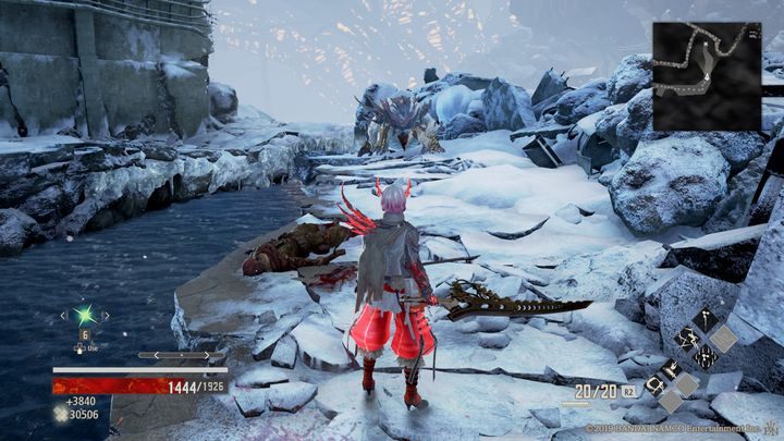 Po lewej stronie od Mistle podnieś Organic Soap, dalej pokonaj strzelców - Iceless Falls | Solucja Code Vein - Code Vein - poradnik do gry