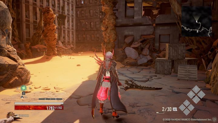 Odwróć się i skręć w lewo, uważaj na przeciwników zakopanych w piasku - Sunken Ruins | Solucja Code Vein - Code Vein - poradnik do gry