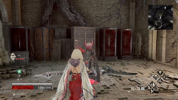 Na wprost ciebie znajdują się kolejne łamliwe przedmioty, zniszcz je, podnieś 35mm Reel oraz zejdź na dół po drabinie, drogę po prawej stronie zostaw na później - Provisional Government Center | Solucja Code Vein - Code Vein - poradnik do gry