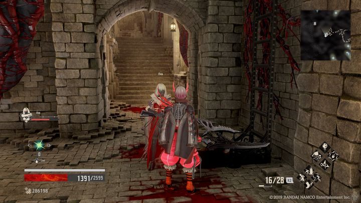 Najpierw skręć w prawo i idź na górę, tam zdobędziesz Regen Inducer, oczyścisz Rotten Mistle oraz odblokujesz wcześniejsze drzwi - Provisional Government Center | Solucja Code Vein - Code Vein - poradnik do gry