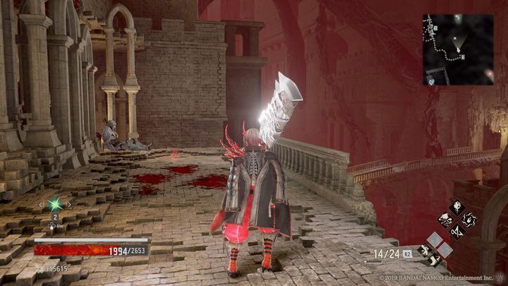 Idąc tam, po lewej stronie obok martwego żołnierza, zobaczysz Eos Vestige Part F - Connecting Bridge | Solucja Code Vein - Code Vein - poradnik do gry