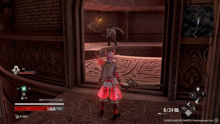 Później, w środku pomieszczenia (patrz zdjęcie) zawalczysz z kolejnymi przeciwnikami, rozpraw się najpierw ze strzelcem, który znajduje się po lewej stronie - Crypt Spire | Solucja Code Vein - Code Vein - poradnik do gry