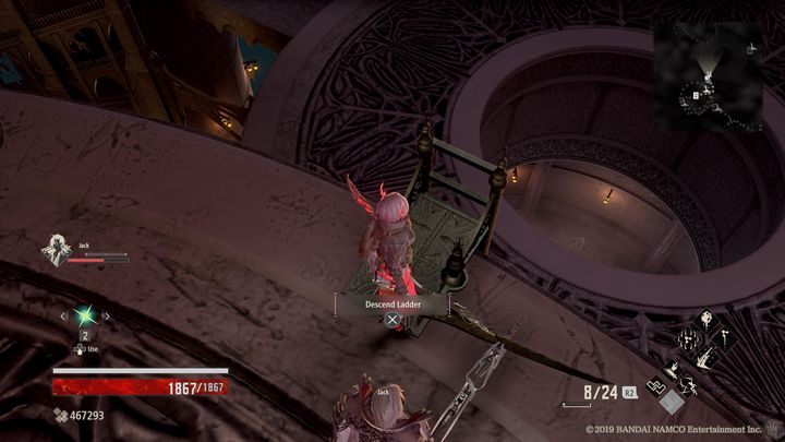 Gdy już zjedziesz windą, po lewej stronie znajduje się drabina, opuść ją, aby odblokować skrót - Crypt Spire | Solucja Code Vein - Code Vein - poradnik do gry