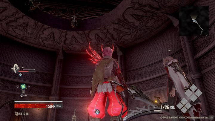 W pomieszczeniu czeka na ciebie kolejna zasadzka, na środku sali znajduje się dźwignia, jednak nad nią widać kolejnych przeciwników - Crypt Spire | Solucja Code Vein - Code Vein - poradnik do gry