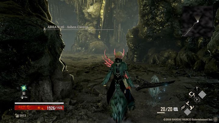 Pierwszy skręt w prawo prowadzi do nowej lokacji, najpierw jednak wybierz drugi skręt w prawo - Ashen Cavern | Solucja Code Vein - Code Vein - poradnik do gry