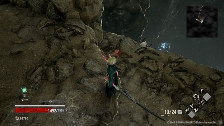 Udając się tam, zeskocz niżej, uważaj jednak na zwisających przeciwników (jest ich trzech) - Ashen Cavern | Solucja Code Vein - Code Vein - poradnik do gry