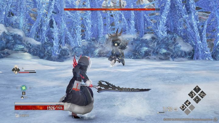 W pierwszej fazie walka z Successor of the Breath powinna wyglądać tak, że zbliżasz się do niego i atakujesz go od pleców - Successor of the Breath | Boss w Code Vein - Code Vein - poradnik do gry